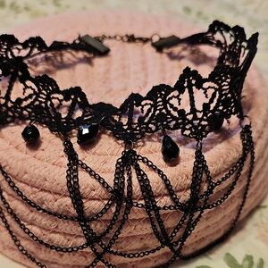 Elegant Black Lace Choker Necklace